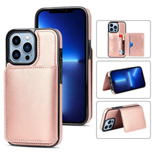 Load image into Gallery viewer, Leather Phone Cover For iPhone 13 Pro Max 12 Mini 11 XS Max XR X Luxury Brown Card Holder Protection Case Luxury Back Cover Wallet Case For Cards 3 Compartments Card Holder for Women
