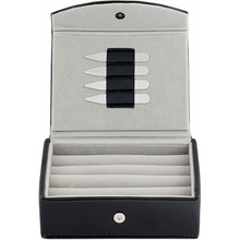 Load image into Gallery viewer, Leather Travel Cufflinks Box with 2 Pairs Metal Collar Stays
