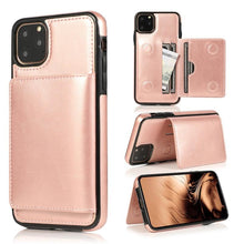 Load image into Gallery viewer, Leather Wallet Case For iPhone 11 Pro Max XS Max XR X 8 7 6S 6Plus 5 5S With Stand Card Pocket Case Cover Shockproof Texture PU Leather  Wallet Cover
