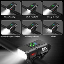 Load image into Gallery viewer, LED Bicycle Light Front USB Rechargeable 1000 Lumen Bike Front Lamp Mountain Bicycle Headlight Adjustable Lightness And Flashlight With Waterproof IPX5 And Large Capacity Battery
