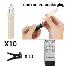 Load image into Gallery viewer, LED Candles Light Flameless Remote Control For Home Dinner Party Christmas Tree Candle LED Flameless Taper Candles Flickering with Remote Timer Battery Operated Waterproof Christmas Tree Candles Warm White Window Candles  Decoration Lamp Light New Years
