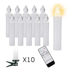Load image into Gallery viewer, LED Candles Light Flameless Remote Control For Home Dinner Party Christmas Tree Candle LED Flameless Taper Candles Flickering with Remote Timer Battery Operated Waterproof Christmas Tree Candles Warm White Window Candles  Decoration Lamp Light New Years
