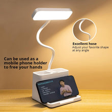 Load image into Gallery viewer, LED Desk Lamp with Penholder Eye Protection Reading Desk Lamp Rechargeable Flexible Gooseneck Bedside Lamp Indoor Lighting Decorative Table Lamp Cute Study Lamps for Bedroom Décor
