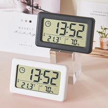 Load image into Gallery viewer, LED Digital Clock Digital Alarm Clock Battery Operated Small Desk Clocks with Smart Night Light Date Indoor Temperature LCD Electronic Clock for Bedroom  Electronic Digital Screen Desktop Clock for Home Office Backlight Snooze Desk Clocks
