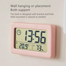 Load image into Gallery viewer, LED Digital Clock Digital Alarm Clock Battery Operated Small Desk Clocks with Smart Night Light Date Indoor Temperature LCD Electronic Clock for Bedroom  Electronic Digital Screen Desktop Clock for Home Office Backlight Snooze Desk Clocks
