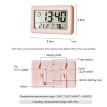 Load image into Gallery viewer, LED Digital Clock Digital Alarm Clock Battery Operated Small Desk Clocks with Smart Night Light Date Indoor Temperature LCD Electronic Clock for Bedroom  Electronic Digital Screen Desktop Clock for Home Office Backlight Snooze Desk Clocks
