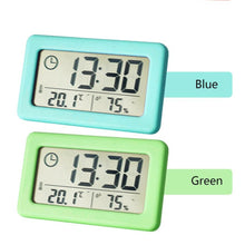 Load image into Gallery viewer, LED Digital Clock Digital Alarm Clock Battery Operated Small Desk Clocks with Smart Night Light Date Indoor Temperature LCD Electronic Clock for Bedroom  Electronic Digital Screen Desktop Clock for Home Office Backlight Snooze Desk Clocks
