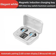 Load image into Gallery viewer, LED Display Bluetooth 5.0  Wireless Headphone Magnetic 9D Stereo Sound Earbud Sports Easy Pairing Earphone With Microphone Bluetooth In Ear Built-in Mic Headset For Sport Black Headphones Wireless Light Weight Design
