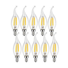 Load image into Gallery viewer, LED Filament Bulb E14 4W/6W AC220V Glass Shell 360 Degree C35 Edison Retro Candle Light Warm/Cold White  LED Candelabra Bulb 25W Equivalent 250 Lumens, 3000K Soft White 2W Filament Dimmable LED Chandelier Light Bulbs

