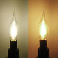 Load image into Gallery viewer, LED Filament Bulb E14 4W/6W AC220V Glass Shell 360 Degree C35 Edison Retro Candle Light Warm/Cold White  LED Candelabra Bulb 25W Equivalent 250 Lumens, 3000K Soft White 2W Filament Dimmable LED Chandelier Light Bulbs
