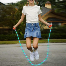 Load image into Gallery viewer, LED Luminous Kids Skipping Ropes Kids Night Exercise Fitness Training Sports Supplies Colorful Glowing Skipping Rope Handles Fast Speed Rope LED Light Up Without Tangles For Basic Jumping Training Women Kids
