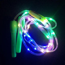 Load image into Gallery viewer, LED Luminous Kids Skipping Ropes Kids Night Exercise Fitness Training Sports Supplies Colorful Glowing Skipping Rope Handles Fast Speed Rope LED Light Up Without Tangles For Basic Jumping Training Women Kids
