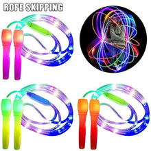 Load image into Gallery viewer, LED Luminous Kids Skipping Ropes Kids Night Exercise Fitness Training Sports Supplies Colorful Glowing Skipping Rope Handles Fast Speed Rope LED Light Up Without Tangles For Basic Jumping Training Women Kids
