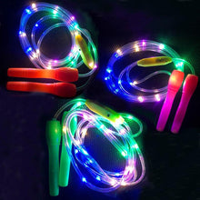 Load image into Gallery viewer, LED Luminous Kids Skipping Ropes Kids Night Exercise Fitness Training Sports Supplies Colorful Glowing Skipping Rope Handles Fast Speed Rope LED Light Up Without Tangles For Basic Jumping Training Women Kids

