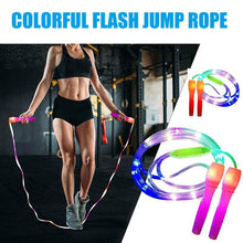 Load image into Gallery viewer, LED Luminous Kids Skipping Ropes Kids Night Exercise Fitness Training Sports Supplies Colorful Glowing Skipping Rope Handles Fast Speed Rope LED Light Up Without Tangles For Basic Jumping Training Women Kids
