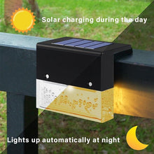 Load image into Gallery viewer, LED Solar Fence Light Outdoor Courtyard Home Garden Decoration Light RGB Waterproof Plywood Lights Decorative Table Lamp Cute Study Lamps for Bedroom Décor
