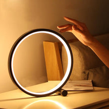 Load image into Gallery viewer, LED Table Lamp Bedroom Bedside Lamp Round Acrylic Living Room Lamp Reading Lamp Black/white Touch Control Dimmable Night Light Decorative Table Lamp Cute Study Lamps for Bedroom Décor
