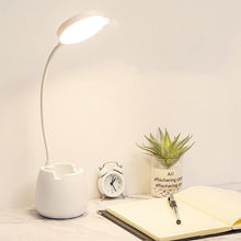 Load image into Gallery viewer, LED Table Lamp With Pen Holder Touch Dimmable Flexo Desk Lamp USB Rechargeable Eye Protection Bedside Learning Reading Lamp Decorative Table Lamp Cute Study Lamps for Bedroom Décor
