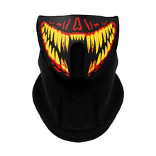 Load image into Gallery viewer, LED Warm Headgear ED Face Mask Party Masks Light Up Dance Halloween Cosplay Easter Rave Mask Luminous Costume Washable Foldable  Luminous Cool Party Mask Activated Light Up Mask Led Music Party Mask Led Music Mask for Festival Party
