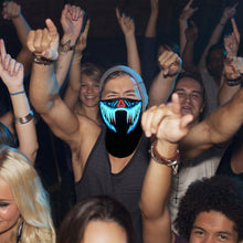 Load image into Gallery viewer, LED Warm Headgear ED Face Mask Party Masks Light Up Dance Halloween Cosplay Easter Rave Mask Luminous Costume Washable Foldable  Luminous Cool Party Mask Activated Light Up Mask Led Music Party Mask Led Music Mask for Festival Party
