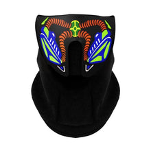 Load image into Gallery viewer, LED Warm Headgear ED Face Mask Party Masks Light Up Dance Halloween Cosplay Easter Rave Mask Luminous Costume Washable Foldable  Luminous Cool Party Mask Activated Light Up Mask Led Music Party Mask Led Music Mask for Festival Party
