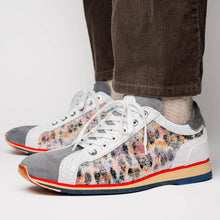 Load image into Gallery viewer, 66-250-GRY LEO Sueded Italian Goatskin Sneakers Grey Multi
