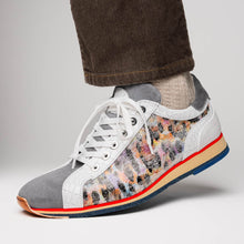 Load image into Gallery viewer, 66-250-GRY LEO Sueded Italian Goatskin Sneakers Grey Multi

