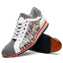 Load image into Gallery viewer, 66-250-GRY LEO Sueded Italian Goatskin Sneakers Grey Multi
