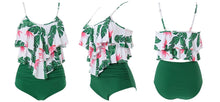 Load image into Gallery viewer, Leopard Bikini High Waist Bikini Animal Print Floral Swimsuit Ruffle Swimsuit Plus Size Swimwear Women Swimsuits for Women Two Piece Bathing Suits Ruffle Tops With High Waist Bottoms Bikini Sets For Teen Girls
