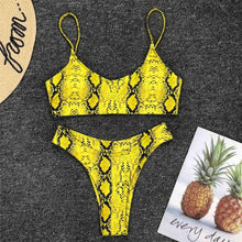 Load image into Gallery viewer, Leopard Bikini Women Swimwear Female Swimsuit Women Two Pieces Scalloped Bikini Set Swimsuits  Bathing Suit Two-pieces Bikini Set Bather Bathing Suit
