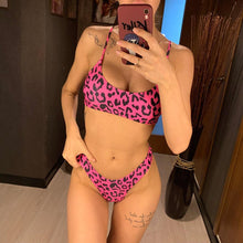 Load image into Gallery viewer, Leopard Bikini Women Swimwear Female Swimsuit Women Two Pieces Scalloped Bikini Set Swimsuits  Bathing Suit Two-pieces Bikini Set Bather Bathing Suit
