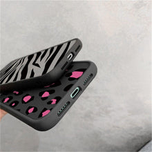 Load image into Gallery viewer, Leopard Print Elegant Pattern Protective Phone Case Translucent Hard Back With Silicone Leopard Pattern Phone Case For Iphone 11 Pro Max 12 13 Mini X Xs Max 7 8 Plus Mobile Phone Protective Case
