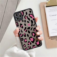 Load image into Gallery viewer, Leopard Print Elegant Pattern Protective Phone Case Translucent Hard Back With Silicone Leopard Pattern Phone Case For Iphone 11 Pro Max 12 13 Mini X Xs Max 7 8 Plus Mobile Phone Protective Case
