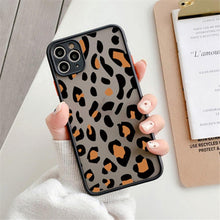 Load image into Gallery viewer, Leopard Print Elegant Pattern Protective Phone Case Translucent Hard Back With Silicone Leopard Pattern Phone Case For Iphone 11 Pro Max 12 13 Mini X Xs Max 7 8 Plus Mobile Phone Protective Case
