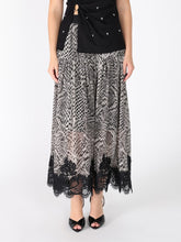 Load image into Gallery viewer, Leopard Print Lace Hem Elastic Waist Skirt
