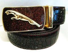 Load image into Gallery viewer, Men's Automatic Buckle Leather Belt - Leopard Sports Car Design
