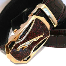 Load image into Gallery viewer, Men's Automatic Buckle Leather Belt - Leopard Sports Car Design
