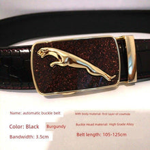 Load image into Gallery viewer, Men's Automatic Buckle Leather Belt - Leopard Sports Car Design
