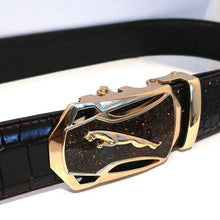 Load image into Gallery viewer, Men's Automatic Buckle Leather Belt - Leopard Sports Car Design
