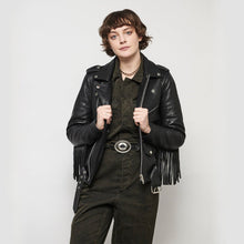 Load image into Gallery viewer, Lesley - Women's Motorcycle Leather Jacket - BHBR

