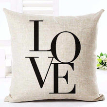 Load image into Gallery viewer, Letter Love Home Cushion Covers Cotton Linen Black White Pillow Cover I Love You Forever and Always Throw Pillow Case Love Letter Pillow Cushion Covers Fashion Home Decor Cover Sofa Bed Nordic Decorative Pillow Case 45x45CM
