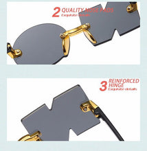 Load image into Gallery viewer, Letter NO Party Rimless Irregular Design Sunglasses For Men/Women Fashionable NO Sunglasses for Kids Oversize &amp; Irregular Design Frameless Polygon Glasses For Children
