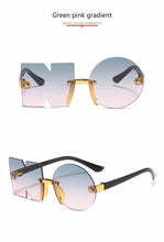 Load image into Gallery viewer, Letter NO Party Rimless Irregular Design Sunglasses For Men/Women Fashionable NO Sunglasses for Kids Oversize &amp; Irregular Design Frameless Polygon Glasses For Children
