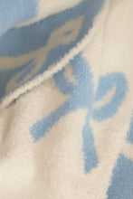 Load image into Gallery viewer, SC - ETA 3/2 - Blue and Cream Bow Luxury Blanket

