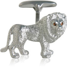 Load image into Gallery viewer, Lion Cufflinks with Swarovski Eyes
