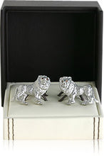 Load image into Gallery viewer, Lion Cufflinks with Swarovski Eyes
