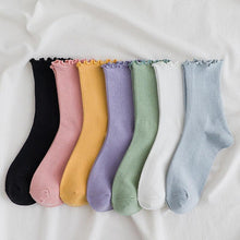 Load image into Gallery viewer, Little Flower Socks Girl's Socks Simple Solid Color Socks Women's Long Socks Kawaii Happy And Funny Breathable Socks For Women
