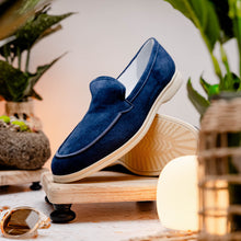 Load image into Gallery viewer, 16-621-NVY LIVORNO Sueded Italian Goatskin Loafer Navy
