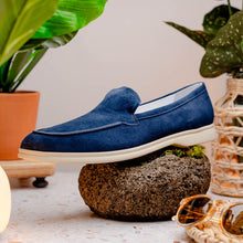 Load image into Gallery viewer, 16-621-NVY LIVORNO Sueded Italian Goatskin Loafer Navy
