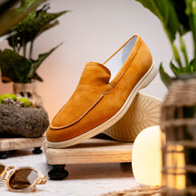 Load image into Gallery viewer, 16-621-CGN LIVORNO Sueded Italian Goatskin Loafer Cognac
